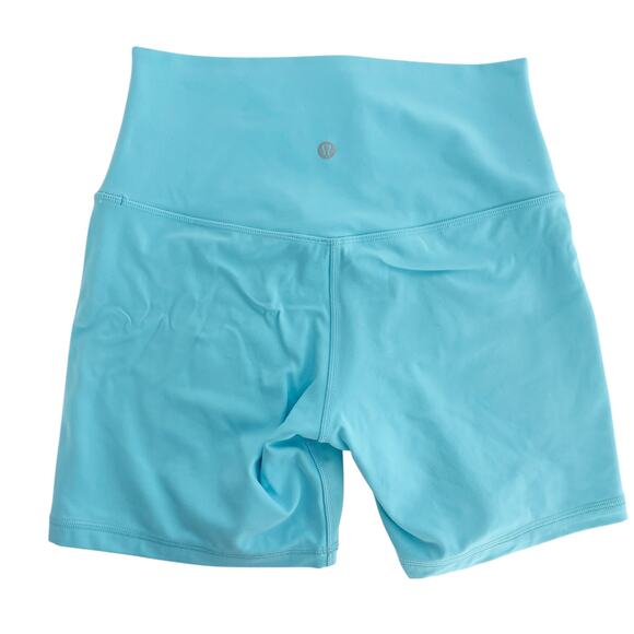 Lululemon Align High Rise Short 6" inseam Cyan Blue Size 8 Pilates Princess Yoga - Picture 9 of 9